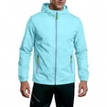 thumbnail image 3 of Unisex Reflective Zip-Up Hoodie with Storage Pouch - Lightweight Quick-Dry Windbreaker Jacket for Running, Cycling & Fishing, Breathable UV Sun Protection Sportswear Light Blue S, 3 of 9