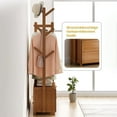 thumbnail image 4 of Colourtree Bamboo Clothing Garment Rack, 5 Tier Clothes Hanging Rack with 2 Drawers & Side Coat Rack, Portable Wardrobe Closet Organizer with 6 Hooks Hat Tree for Bedroom (Natural, 39.4), 4 of 4