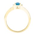 thumbnail image 2 of SZUL Women's Pear Shaped Blue Topaz and Diamond Classic Band in 10K Yellow Gold, 2 of 5