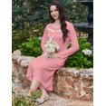 thumbnail image 5 of Ekouaer Long Sleeve Nightgowns for Women Long Sleepshirts Button Night Gowns Full Length Sleepwear with Pockets Flower Clusters, 5 of 6