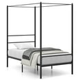 thumbnail image 1 of Gymax Twin Metal Canopy Platform Bed Frame Mattress Foundation w/ Slat Support, 1 of 10