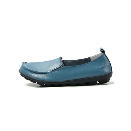 

Frontwalk Ladies Flats Slip On Loafers Lightweight Shoes Nursing Breathable Casual Shoe Womens Round Toe Light Blue 4