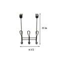 thumbnail image 4 of FantasHome Over the Door Hook Rail, Twist Design with 3 Double Hooks - Black, 4 of 5