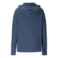 thumbnail image 6 of Guieoi Womens Shirts under $5 Womens Casual Hoodies Spandex Long Sleeve Hooded Lattice Splicing Shirts Zipper Sweatshirts Blue, 6 of 7