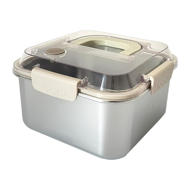 Fiambrera Bento rectangular multifuncional con tapa y asa para almacenar alimentos 1600ml