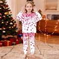thumbnail image 7 of BLVB Girls Valentines Pajamas Set Pjs Long Sleeve Crewneck Heart Sleepwear Loungewear Sets for Kids 5-16 Years, 7 of 7