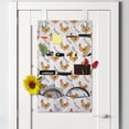 thumbnail image 2 of Hen Hanging Pocket Organizer, Continuous Pattern of Doodle Chicken and Leafy Branch, Printed Polyester Storage Bag with Pockets, 21" x 31", Orange Dark Pink, 2 of 2