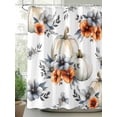 thumbnail image 2 of Fsddascl Thanksgiving Pumpkin Shower Curtain Set - Long 72" x 84" Washable Bathtub Curtain with 12 Hooks, Fall Orange Flowers Farm Waterproof Fabric Stall Shower Curtains for Bathroom/Bathtub Décor, 2 of 6