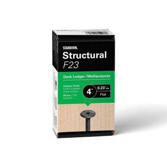 Starborn Structural F23 Multi-Purpose Flat Head Wood Screw - Pack of 20-4"