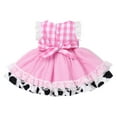 thumbnail image 3 of IBTOM CASTLE Baby Girls Gingham Tutu Dress Sequin Strawberry Cow Print Butterfly Princess Birthday Party Dresses with Headband 2PCS Outfit 12-18 Months Pink - Cow, 3 of 8