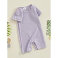 thumbnail image 3 of Bslissey Baby Girls Boys Jumpsuit Shorts Infant Short Sleeve Crew Neck Plaid One Piece Rompers 3M 6M 9M 12M 18M Newborn Casual Summer Playsuit, 3 of 9