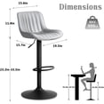 thumbnail image 5 of Kidol & Shellder Soft Bar Stools Set of 2 Grey Adjustable Swivel Barstools with Back, 5 of 5