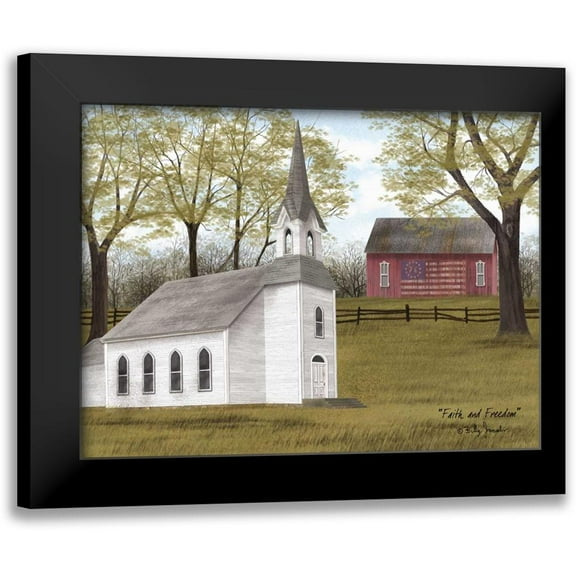 Jacobs, Billy 14x12 Black Modern Framed Museum Art Print Titled - Faith and Freedom