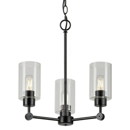 

Forte Lighting 2614-03 Jayden 3 Light 18 Wide Pillar Candle Chandelier - Black