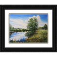 thumbnail image 1 of Cernov, Ivan 14x12 Black Ornate Wood Framed with Double Matting Museum Art Print Titled - Flowers by the River, 1 of 4