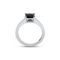 thumbnail image 4 of AFFY Princess Cut Black Natural Diamond Solitaire Ring in 10k White Gold, 4 of 6