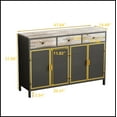 thumbnail image 6 of 48" Wide 4 Doors Modern Sideboard with 3 Top Drawers, Freestanding Sideboard Storage Cabinet Entryway Floor Cabinet for Living Room Office Bedroom, 6 of 11