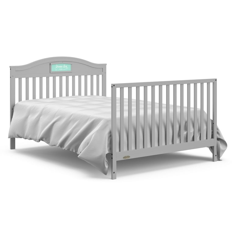 Graco Story 5 in 1 Convertible Baby Crib with Drawer Pebble Gray