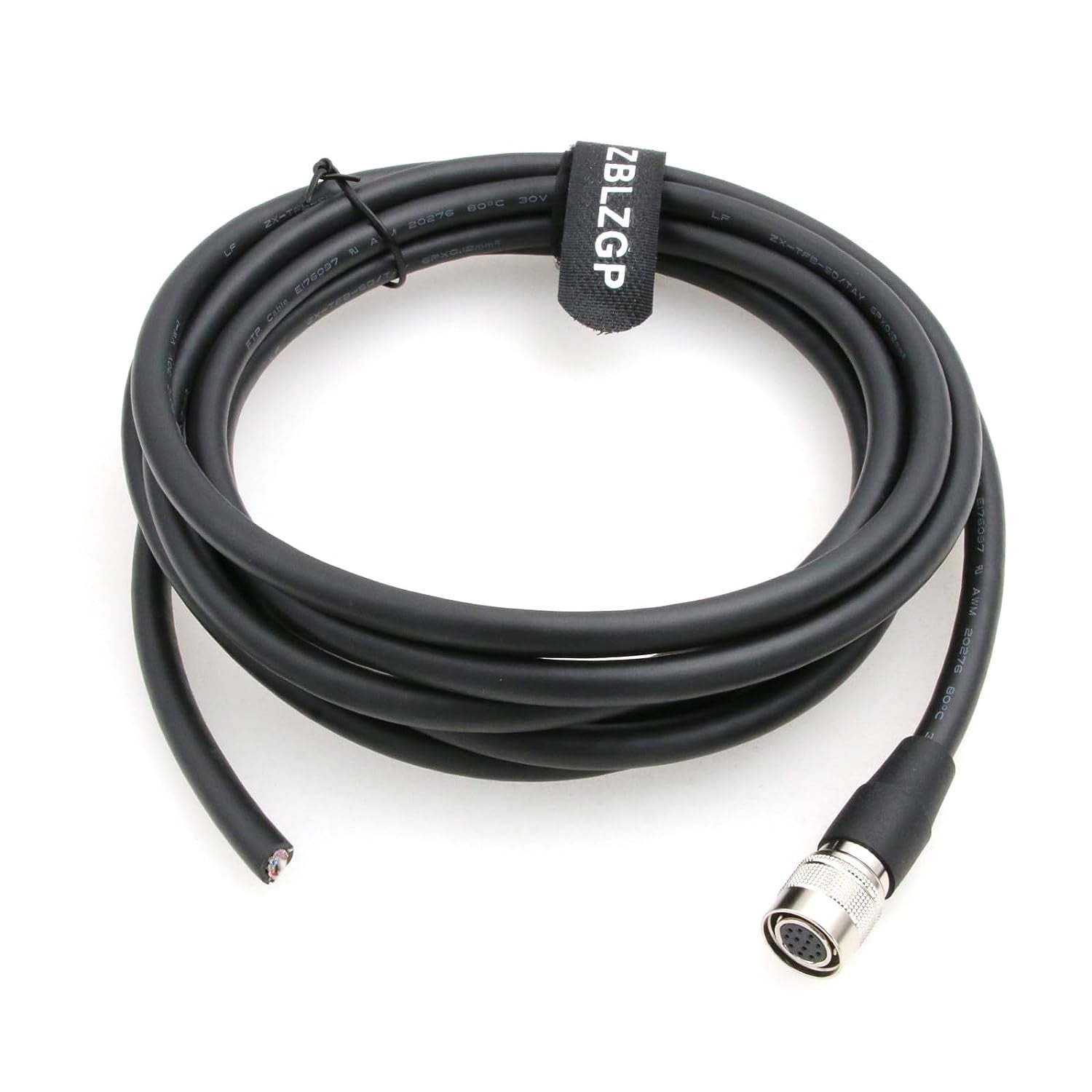 Hirose 12Pin Female To Leadwires Cable - 5M Right Angle Power/IO Cable For Sony, Basler, Panasonic Industrial Cameras