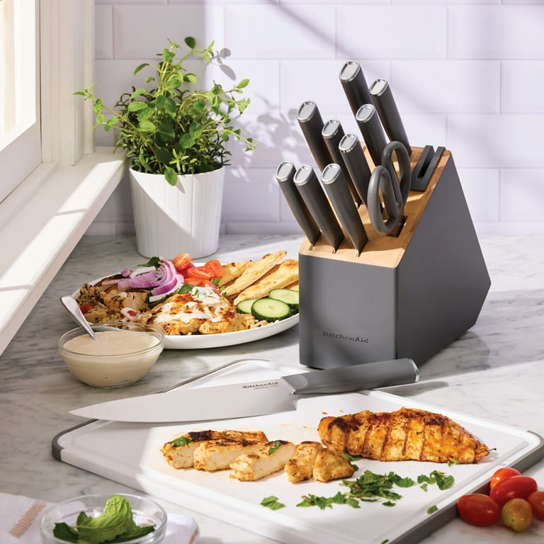 KitchenAid Classic 12-Piece Japanese Steel Knife Block Set with