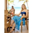 thumbnail image 4 of LA LEELA Women's Beach Wrap Bikini Swimwear Cover up Bathing suit Summer Wraps Swimsuit Sarong Skirts for Women One Size Waves, Blue, 4 of 5