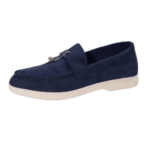 Womens Shoes,Casual Shoes Solid Suede On for Fashion Wear Flat Bottom Casual Shoes for Versatile Style,Shoes for Women,Navy,9..5