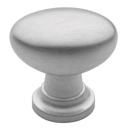 Chrome Oval Knob - 1.12 x 0.75 in. Oval Cabinet Knob, Satin Chrome