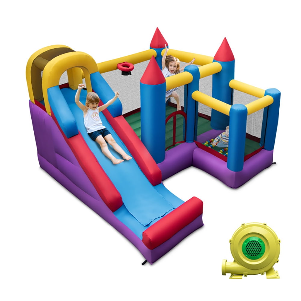 Aimee Lii 5-in-1 Inflatable Bounce House with 735W Blower and 50 Ocean Balls, Kids Bounce House for 3-10