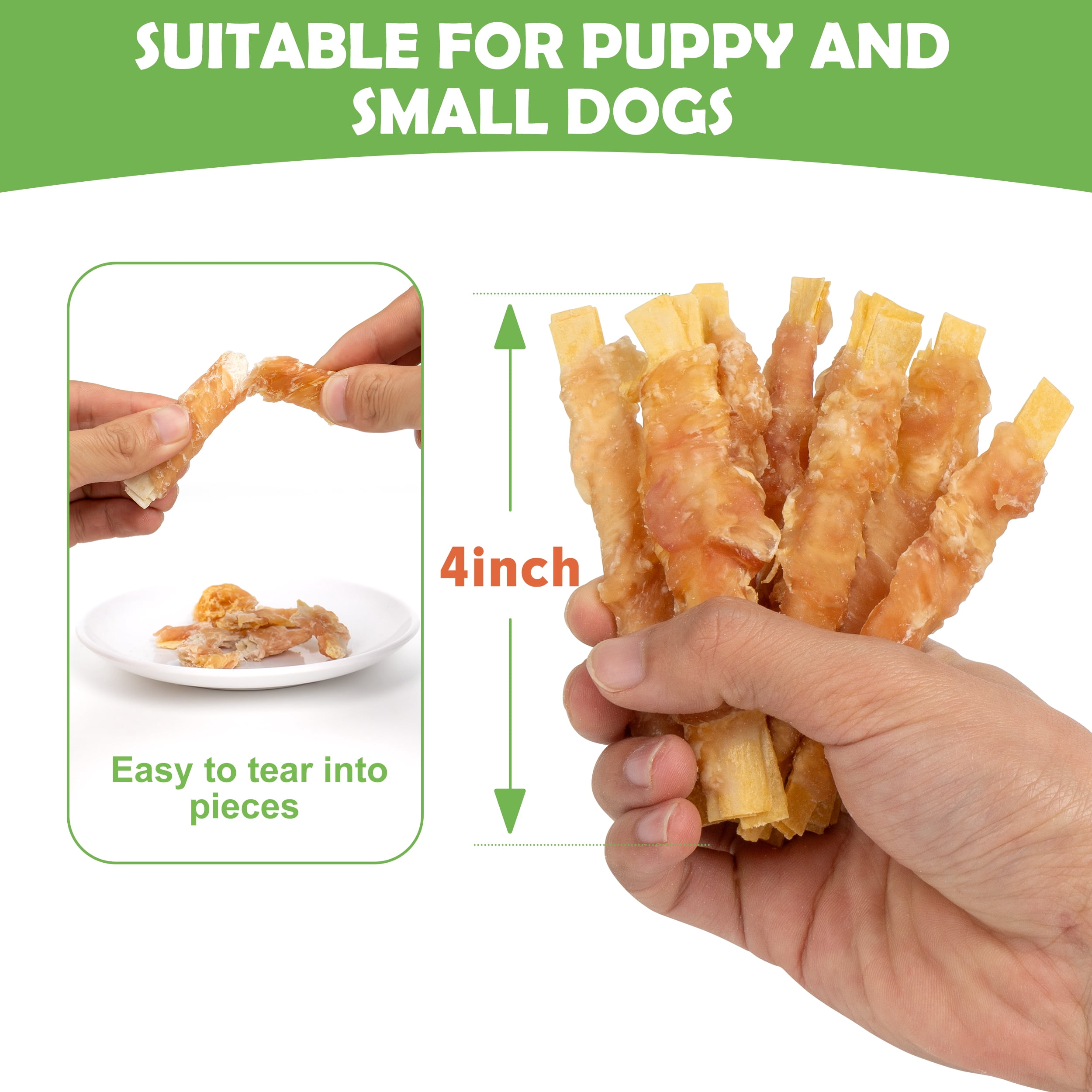 MON2SUN Chicken Wrapped Cod Fillet Small Dog Treats, 20 oz (56 Count)
