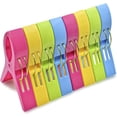 thumbnail image 1 of Estrela 8 pinzas de plástico para toallas, pinzas grandes para ropa de playa para toallas, pinzas cortavientos grandes para sábanas de baño, mantas, pinzas para toallas 12 × 8,2 × 2,3 cm, 1 of 5