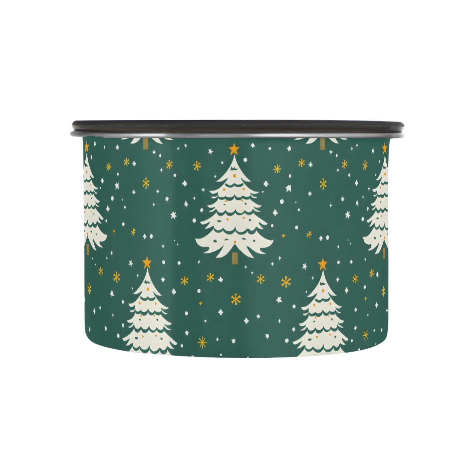 Christmas Tree Snow Airtight Coffee Bean Canister 30oz Food Storage Containers with Lids For Gournd, Tea, Sugar, Flour, Rice, Cereal, Candy Cookie Jar