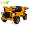 thumbnail image 1 of 12V Kids Ride on Dump Truck with Remote Control, 4WD Electric Construction Vehicle w/Working Dump Bed & Shovel, Music, USB Charger, 1 of 8