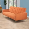 thumbnail image 3 of Better Home Products Corduroy Sleeper Loveseat Multifunctional Sofa Bed (Orange), 3 of 11
