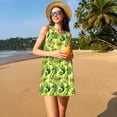 thumbnail image 3 of Logiee Kiwi and Avocado Print Summer Dresses for Women,Beach Sleeveless Flowy Pocket Tshirt Tank Sundresses,Women's Sleeveless Dress, 3 of 7