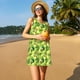 thumbnail image 3 of Fotbe Kiwi and Avocado Vestido de Verano sin Mangas para Mujer – Vestido Midi Línea A, Estilo Camiseta Floral, Vestido Playero Casual y Fluido, 3 of 7