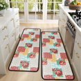 thumbnail image 4 of Kitchen Rugs Sets Of 2,Pioneer Flower Floral Print Pattern Anti Fatigue Kitchen Mat Rugs Non Slip Washable,Decorative Kitchen Floor Mats for Kitchen,Sink,Laundry,17"x47"+17"x47", 4 of 5