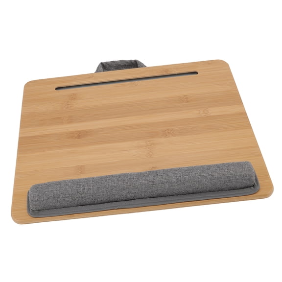 Riousery Laptop Table Multifunction Bamboo Lap Desk Bed Tray with Cushion for Reading Writing Playing, 16.5 in / 42 cm