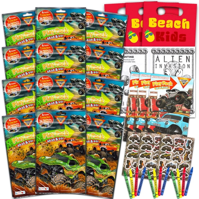 Set Party Favors Monster Jam con 12 paquetes de Truck Play para niños