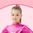 thumbnail image 4 of ZQUUVOU Kids Shiny Metallic Bodysuit Stretch Long Sleeve Unitard Sleek Performance One Piece for Dance Gymnastics Hot Pink, 4 of 6