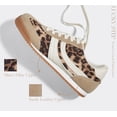 thumbnail image 4 of LUCKY STEP Retro Sneakers Thin Sole Lace up Lightweight Casual Shoes,Leopard,Womens, 4 of 10