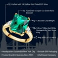 thumbnail image 2 of Gem Stone King 18K Yellow Gold Plated Silver 3-Stone Ring Emerald Cut Green Nano Emerald and Moissanite (5.80 Cttw, Size 6), 2 of 4