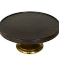 thumbnail image 4 of DecMode 14", 12", 10"W Dark Brown Mango Wood Cake Stand with Gold Aluminum Bases, 3-Pieces, 4 of 7