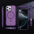 thumbnail image 2 of TECH CIRCLE Magnetic Phone Case for iPhone 16 Pro (2024 Release) 6.3", Compatible with MagSafe, Woven Texture Translucent Back Cover, Shockprooof Protective Lightweight Slim Case, Purple, 2 of 9