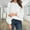 White1#, variant on Caywon Women's Solid Color Pullover Round Neck Flared Sleeve Pullover Loose Knit Sweater Round Neck Sweater Trendy Flared Sleeve Design