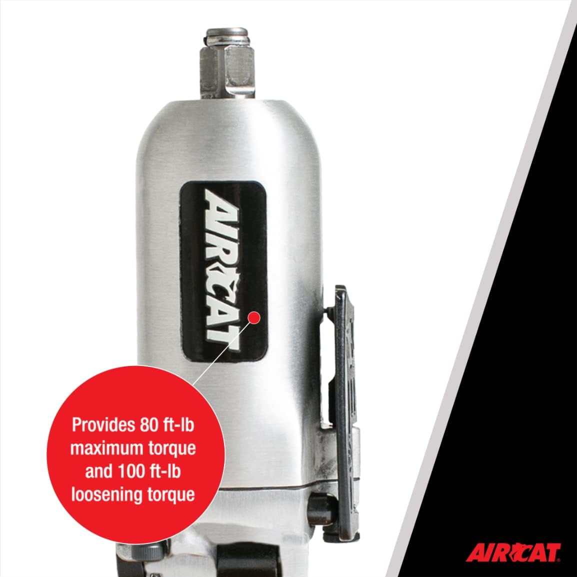 AIRCAT Pneumatic Tools 1320: 3/8Inch Butterfly Impact Wrench with BuiltIn Air Inlet 100 ftlbs