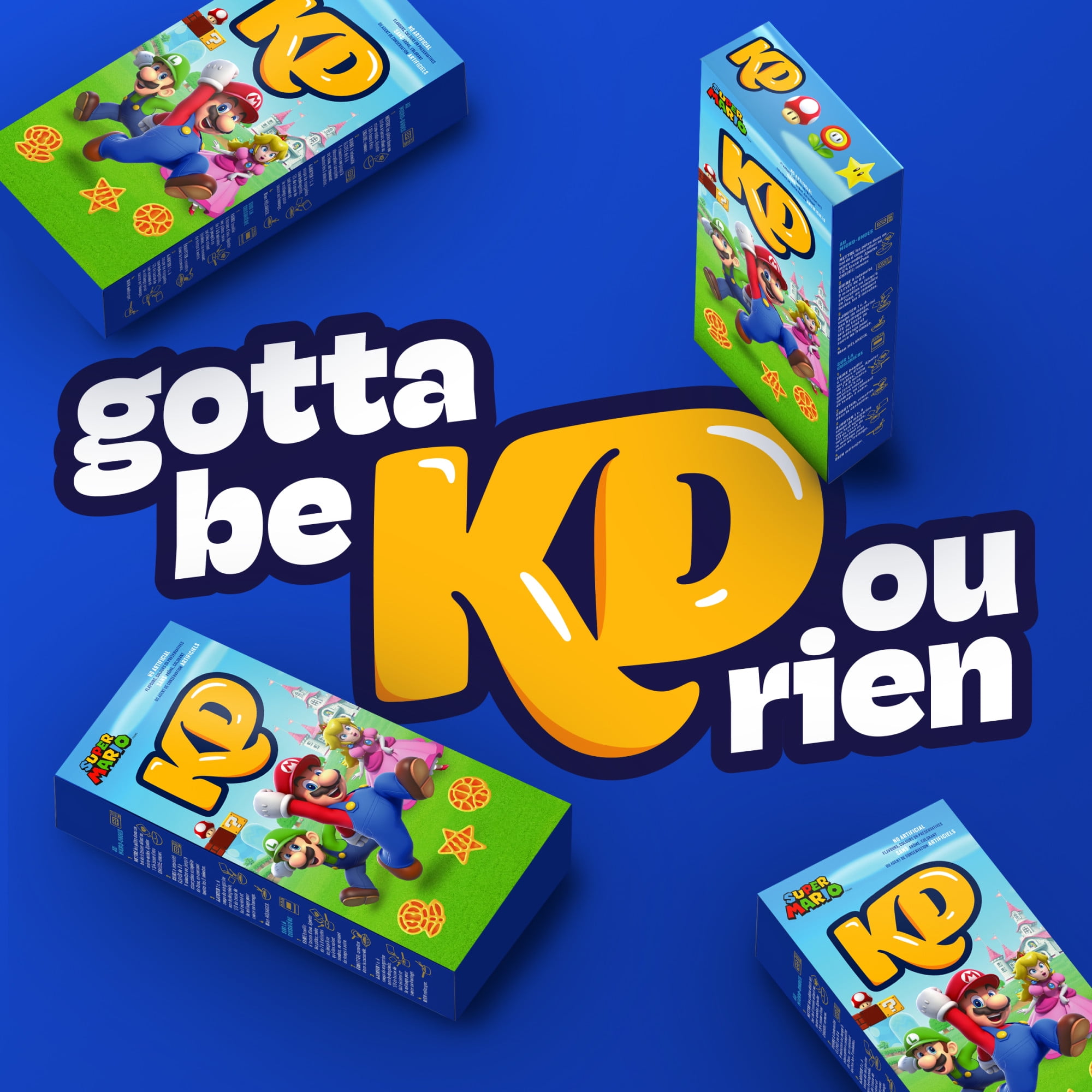 KD Super Mario Power-Up Pasta Shapes Macaroni and Cheese, 156 g Box, Boxed Mac & Cheese - 156g