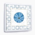 thumbnail image 1 of Blue Conch Shell On Blue Coastal Pattern - Nautical & Coastal Framed Canvas, 1 of 3