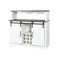 thumbnail image 5 of Glavbiku Farmhouse Coffee Bar Wine Cabinet W/ Sliding Barn Door,Sideboard Buffet W/ Wine Rack,White, 5 of 12