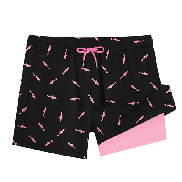 Pantalones Cortos Playa Natación Troncos para Hombres Secos Rápidos Rosa