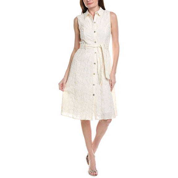 Nanette Nanette Lepore womens Button Front Midi Dress, 14, White